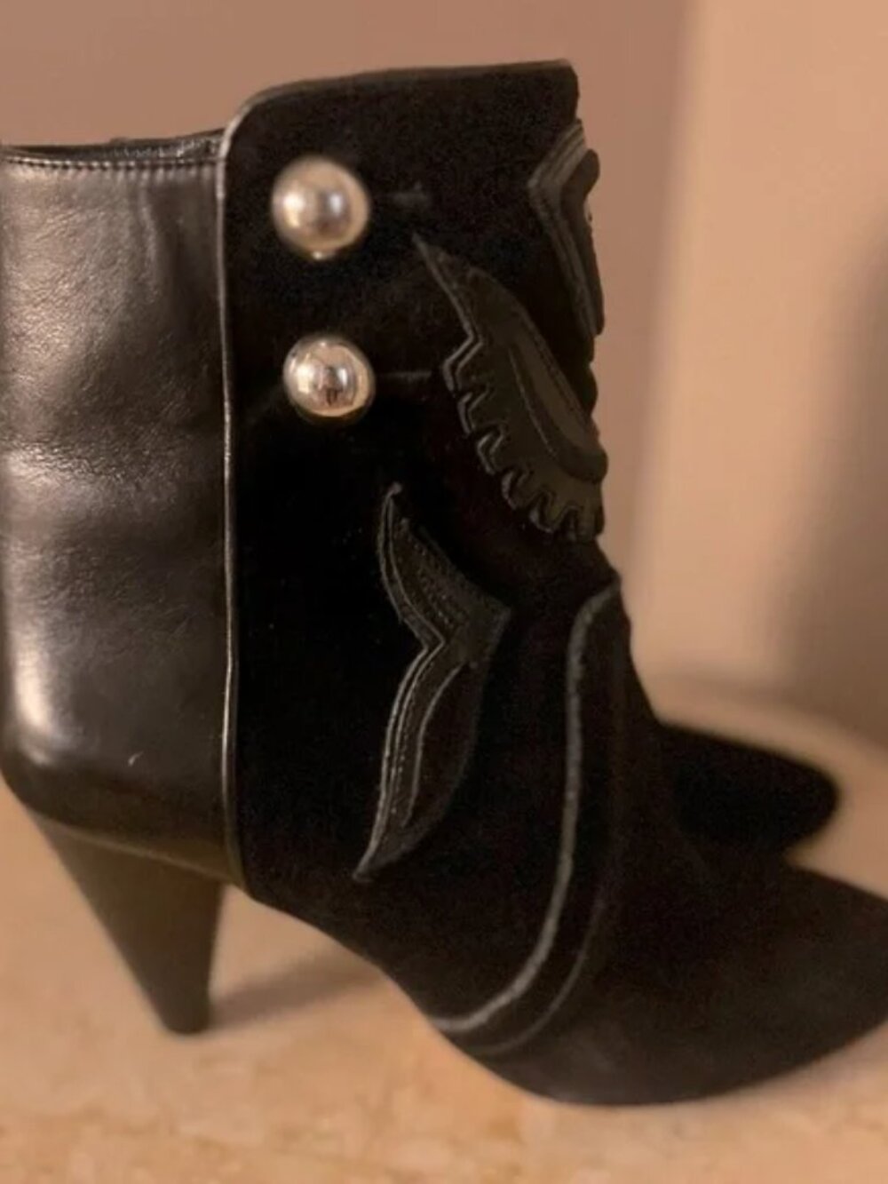 Isabel Marant suede front, leather back Nkle boots. 37 EU. 6US